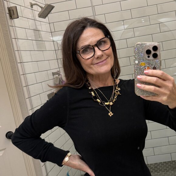 Micheal Kors Tortoise and Gold Link Necklace with Logo Toggle Clasp NEVER WORN - Picture 6 of 15